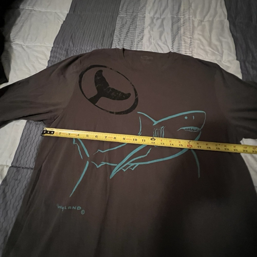 Crazy Shirts Wyland Gray Long Sleeve Great White Shark XL Pima Cotton Shirt - Picture 10 of 13